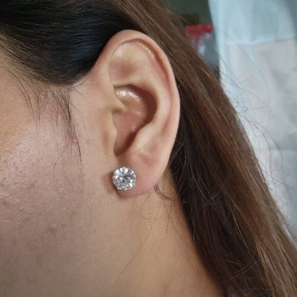 14Kt Gold 5 Ct Lab Grown Studs Diamond Earrings - Picture 1 of 7